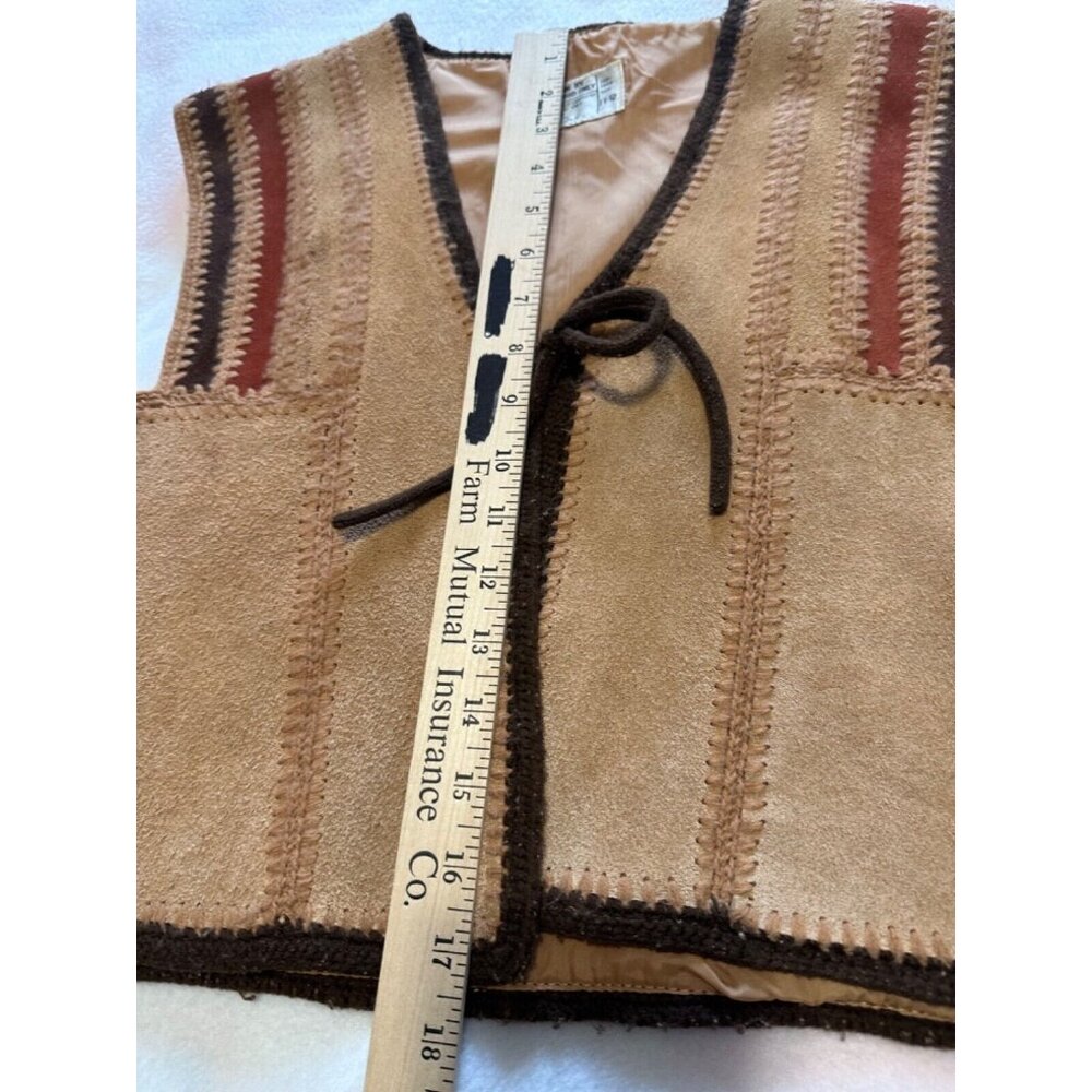 Vintage 70’s Suede Vest Skirt Set SZ 11/12 MEASUREMENTS BELOW - Picture 11 of 15